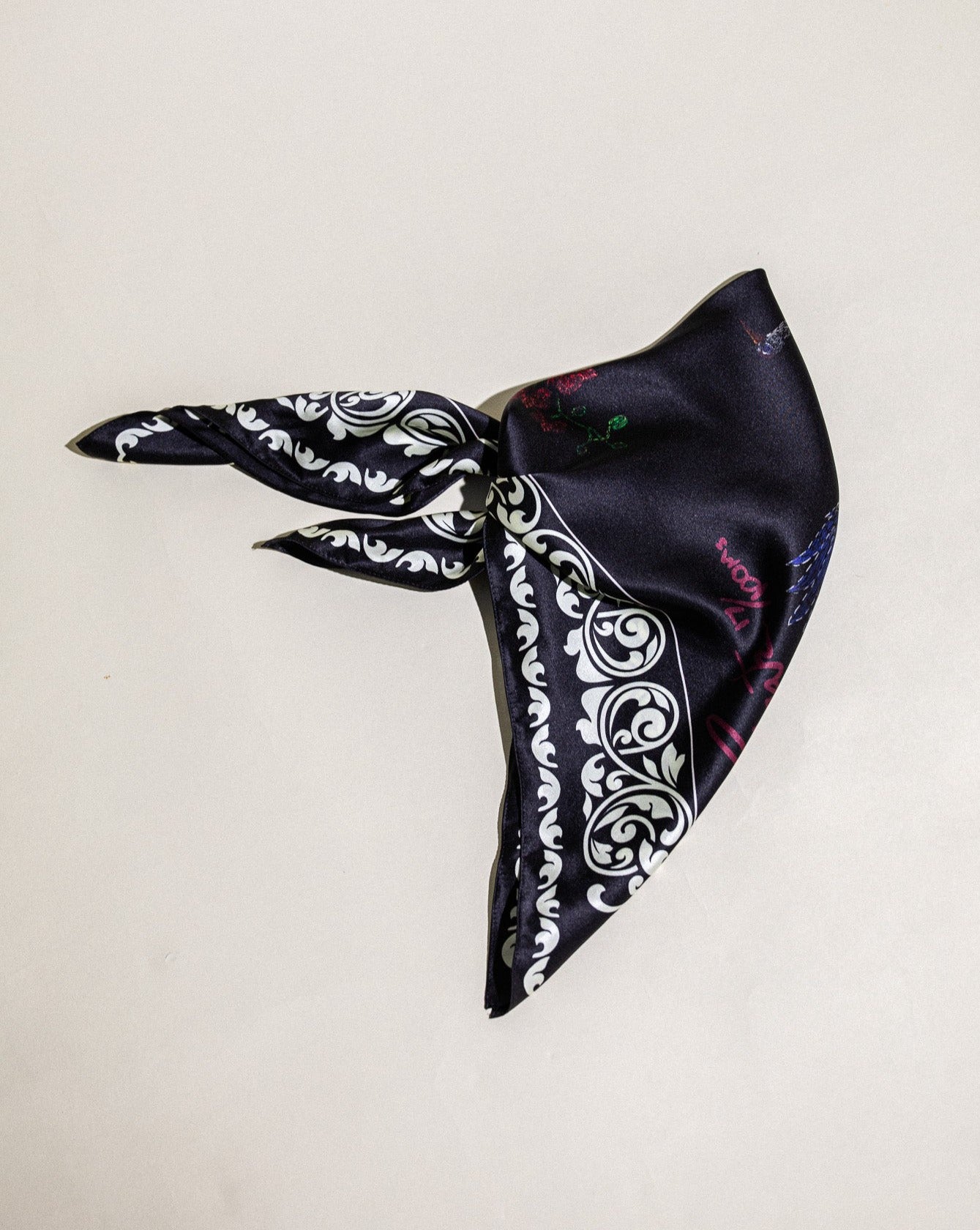 Pirate Black Swan Silk Bandana