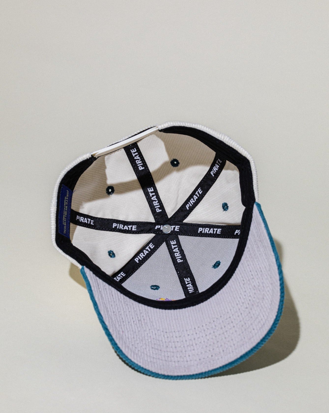 Pirate Olympian Corduroy Hat (Cream/Teal)