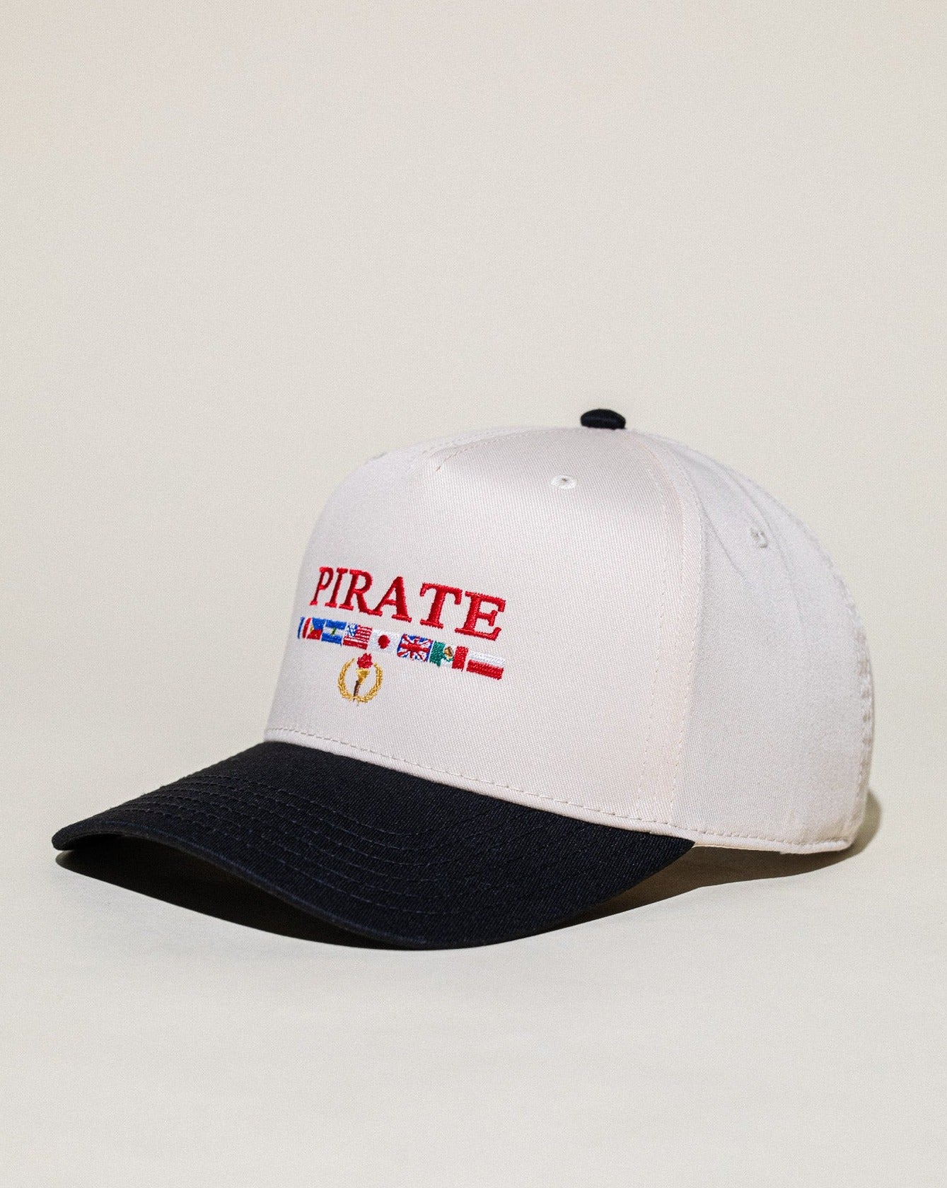 Pirate Worldwide Flags Hat (Cream/Black)