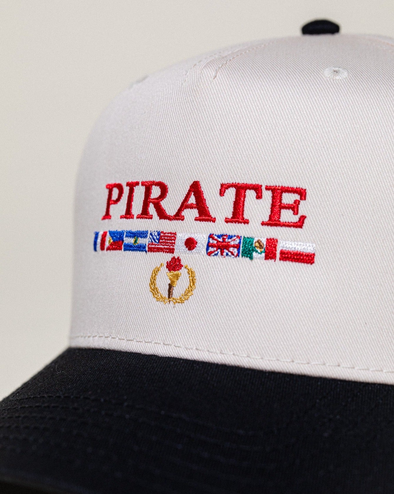 Pirate Worldwide Flags Hat (Cream/Black)