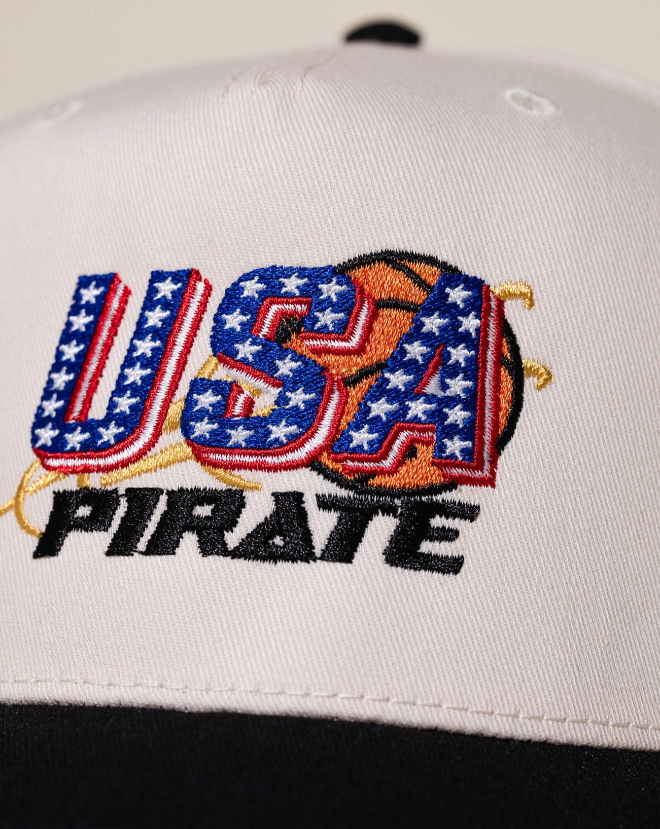 Pirate USA Basketball Hat (Cream/Black)