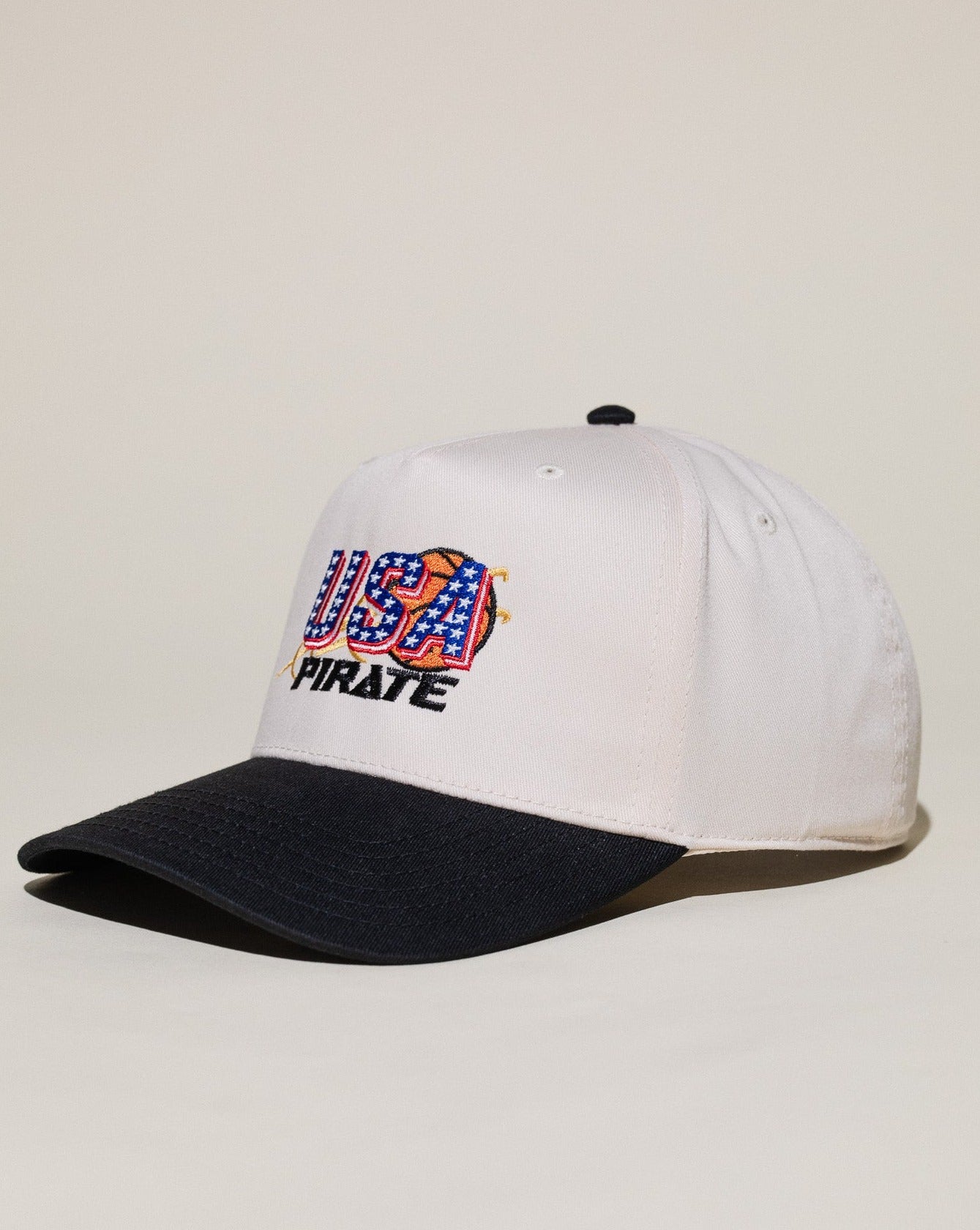 Pirate USA Basketball Hat (Cream/Black)