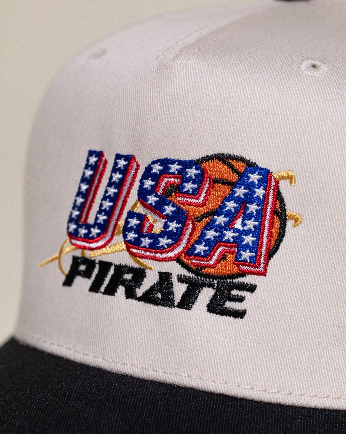 Pirate USA Basketball Hat (Cream/Black)