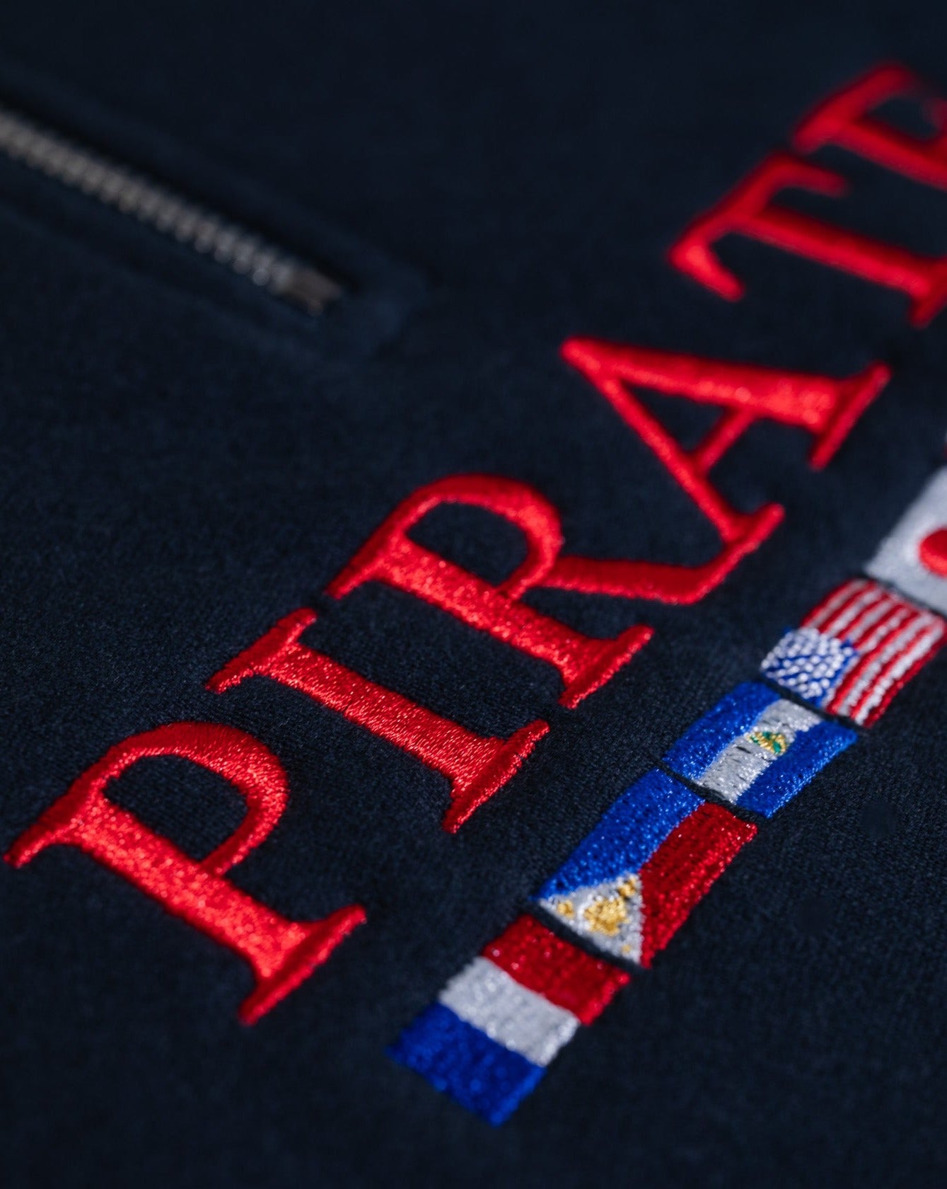 Pirate Worldwide Flags Quarter Zip (Navy)