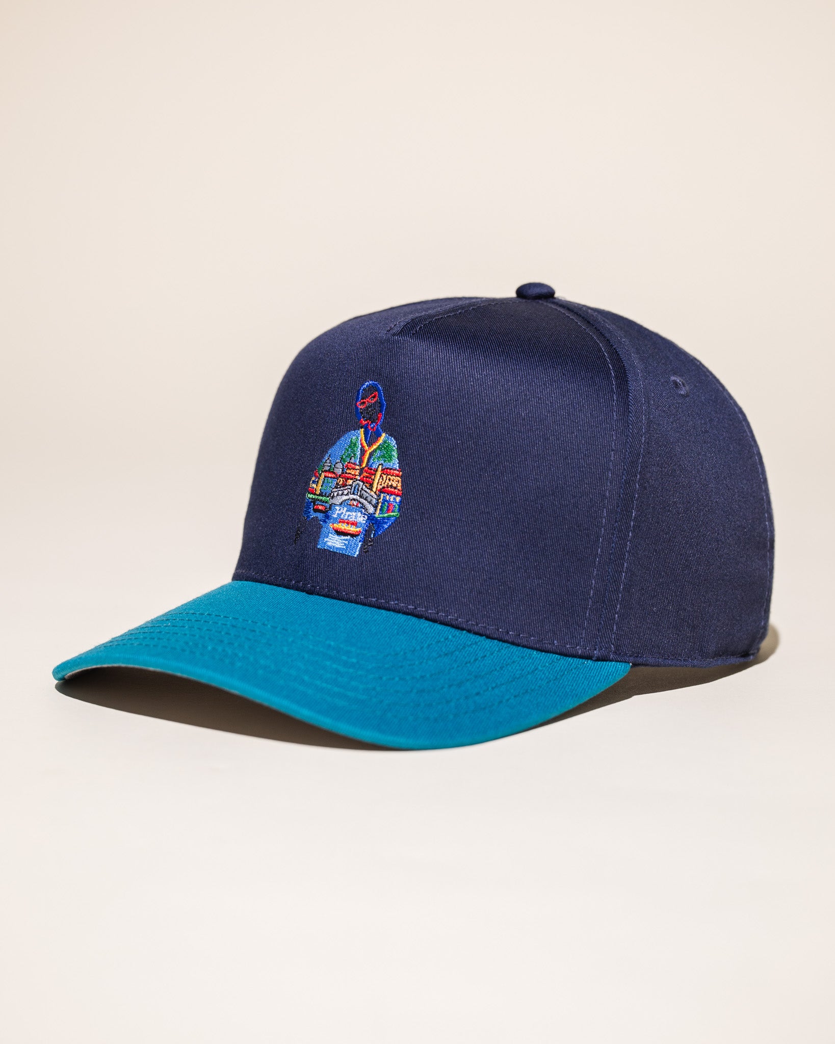 Pirate Babushka in the Summer Hat (Navy/Teal)