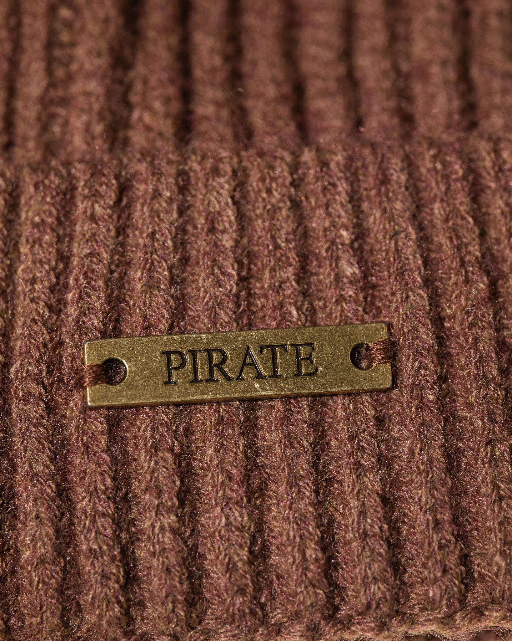 Pirate Ribbed Beanie (Mocha)