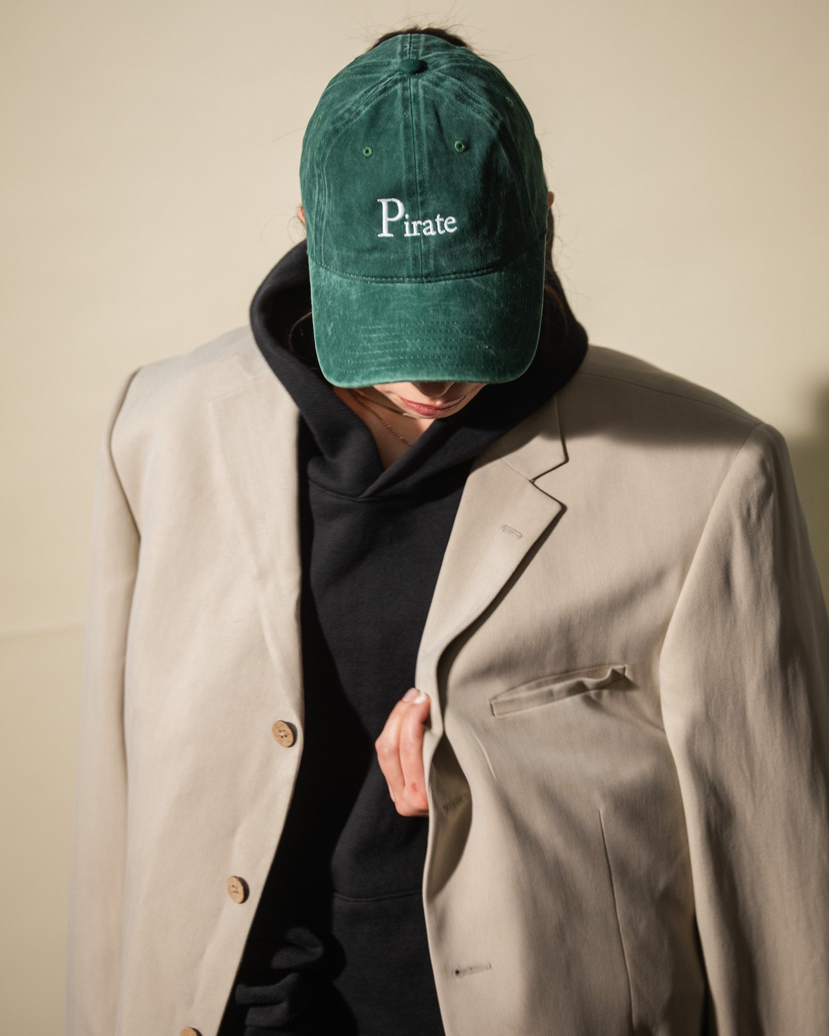 Pirate Branded Dad Hat (Washed Green)