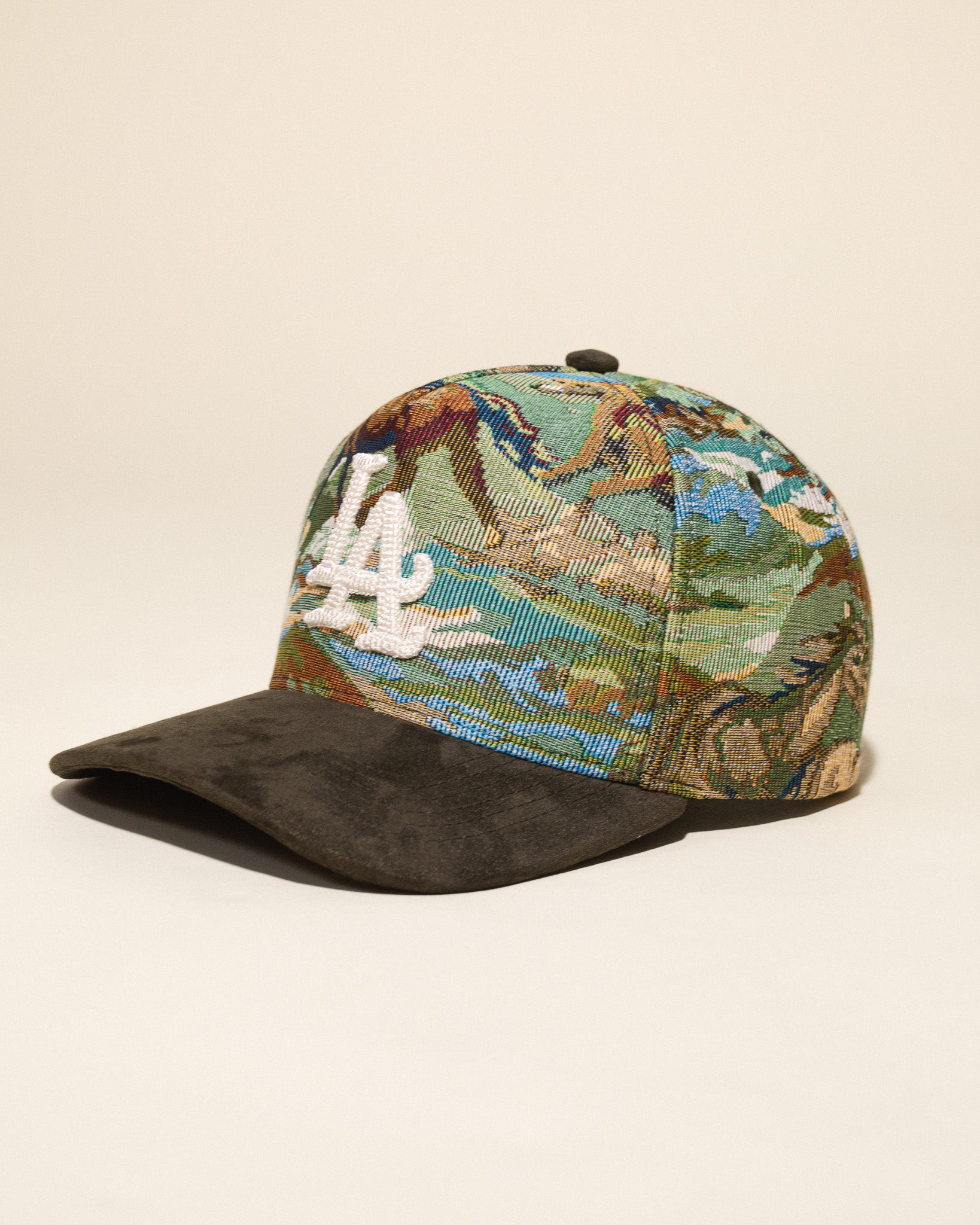 Pirate "LA" Chain Stitch Tapestry Hat (Multi-color, Olive)