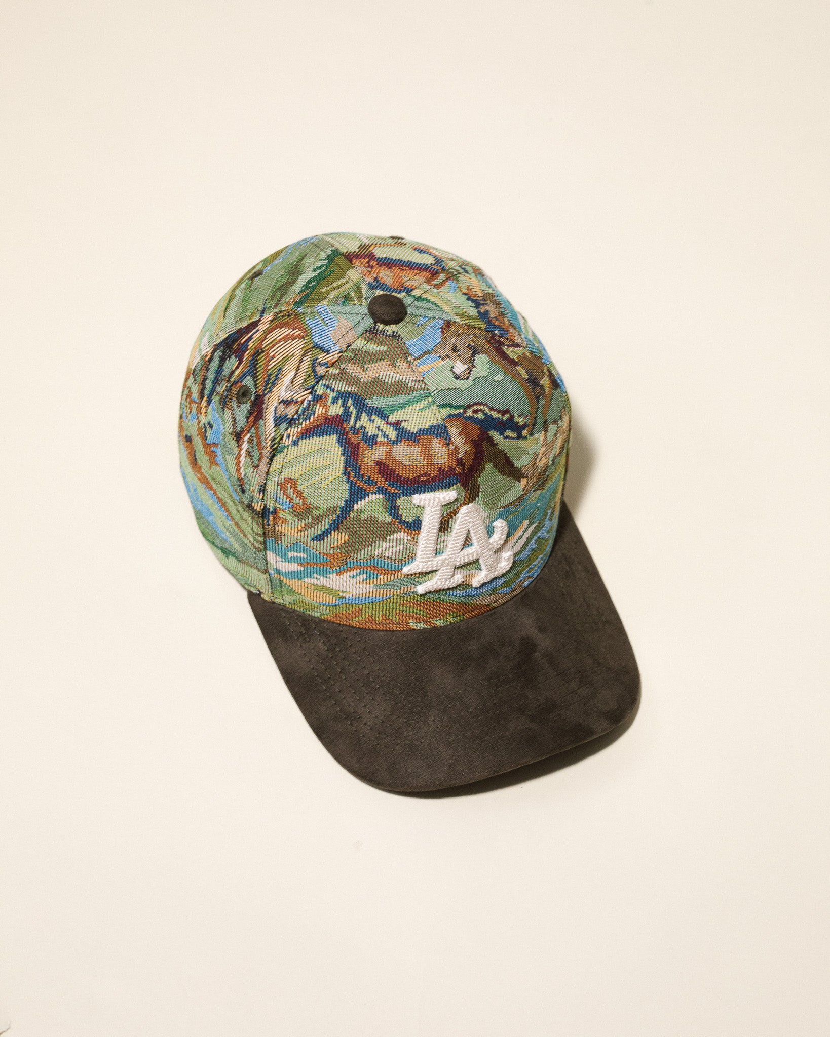 Pirate "LA" Chain Stitch Tapestry Hat (Multi-color, Olive)