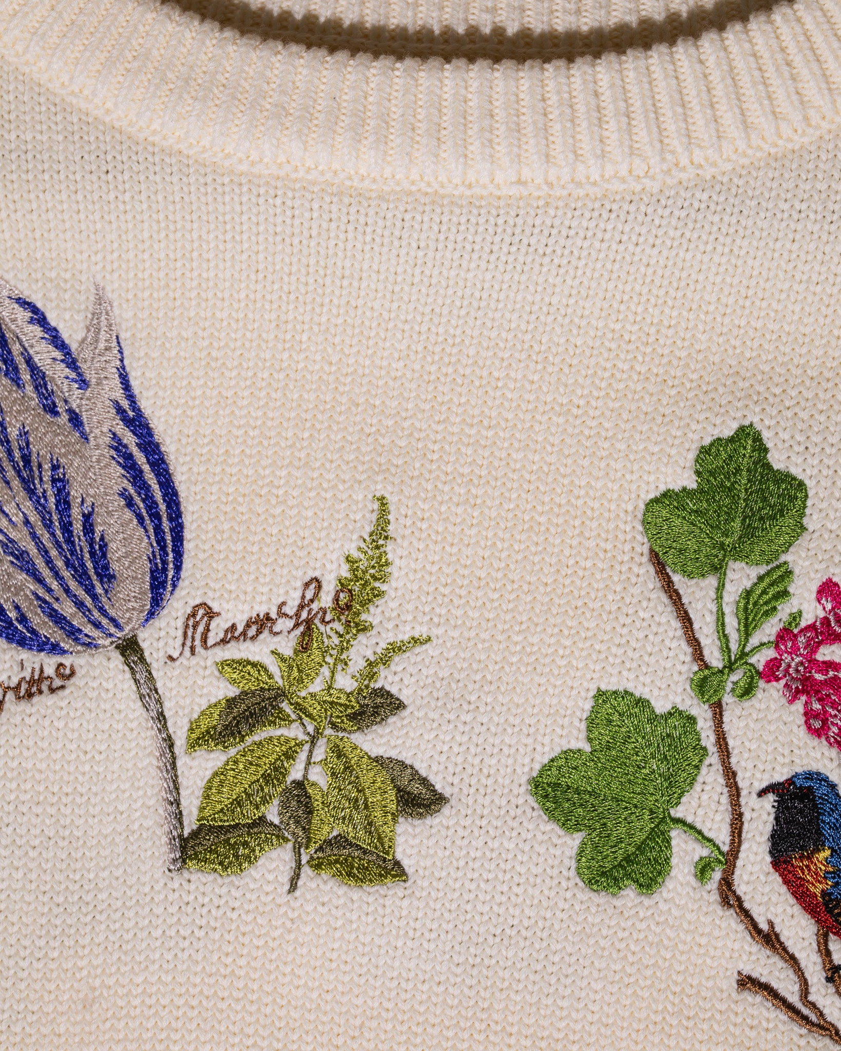 Getty x Pirate Witte Marvelje Knitted Embroidery Crewneck (Cannoli Cream)