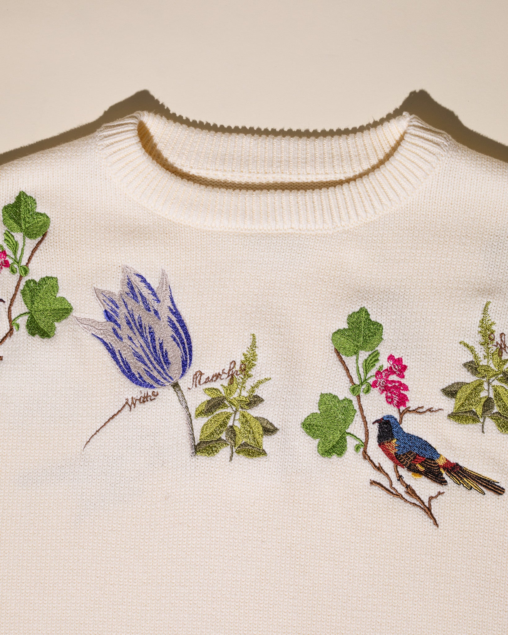 Getty x Pirate Witte Marvelje Knitted Embroidery Crewneck (Cannoli Cream)