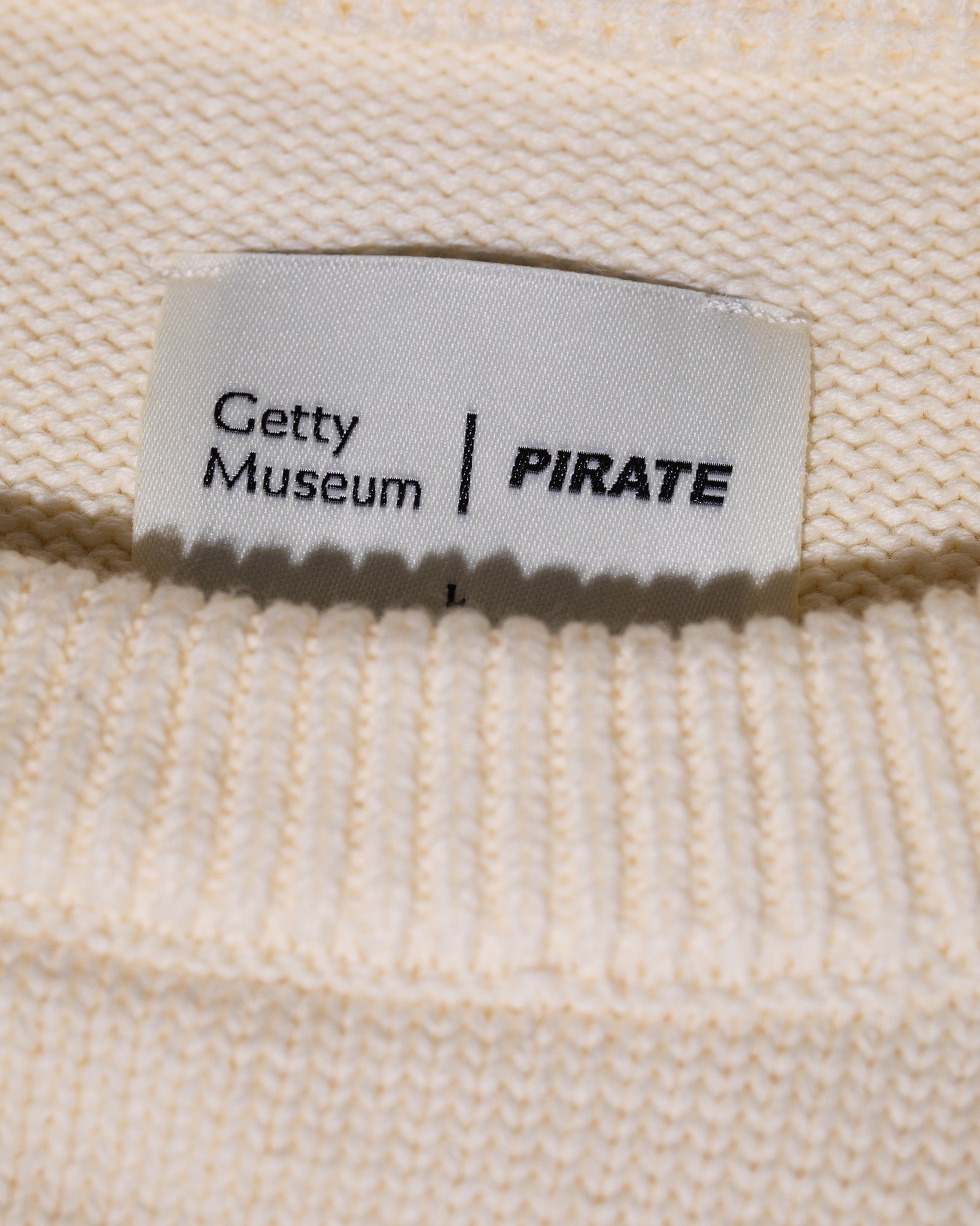 Getty x Pirate Witte Marvelje Knitted Embroidery Crewneck (Cannoli Cream)