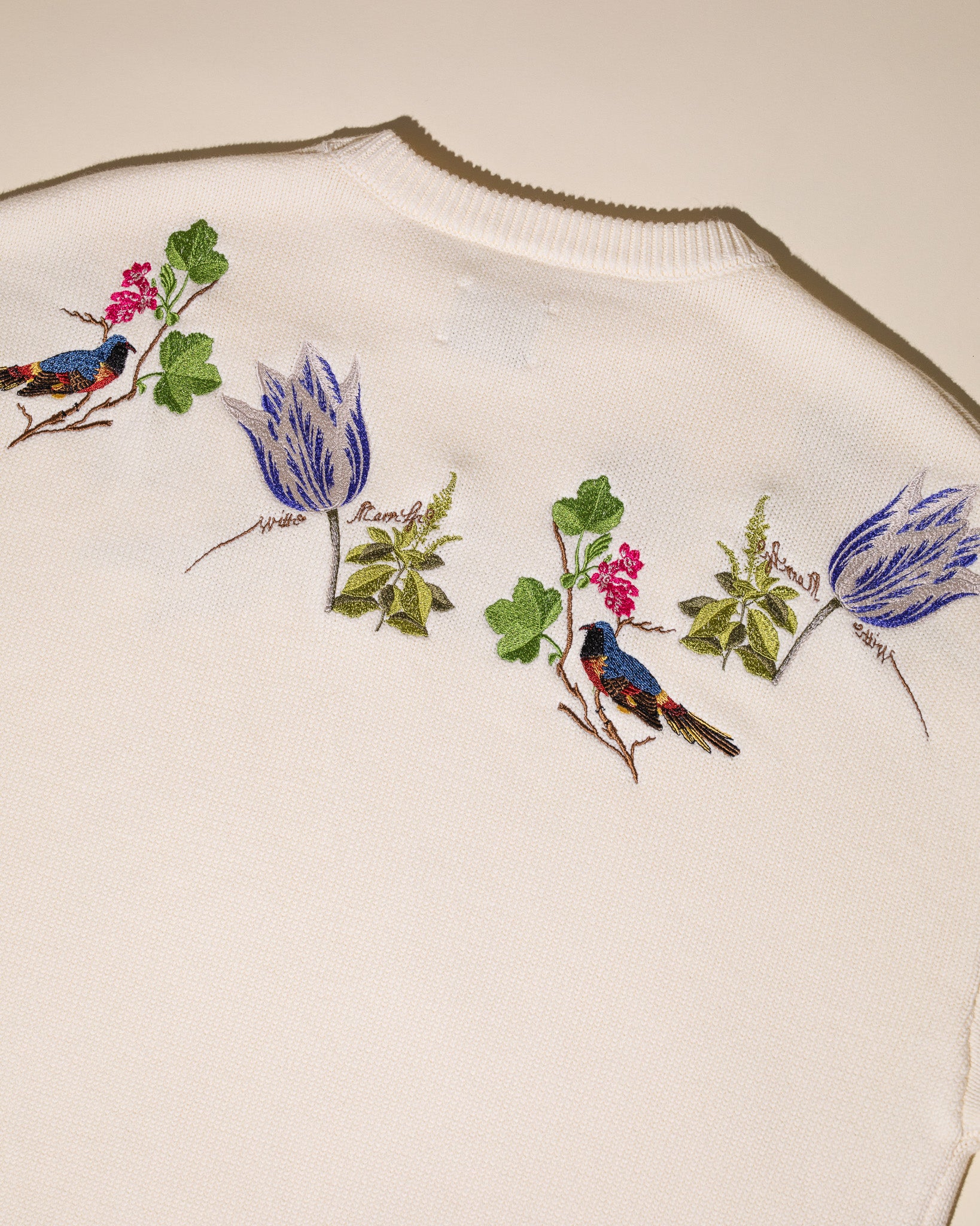 Getty x Pirate Witte Marvelje Knitted Embroidery Crewneck (Cannoli Cream)