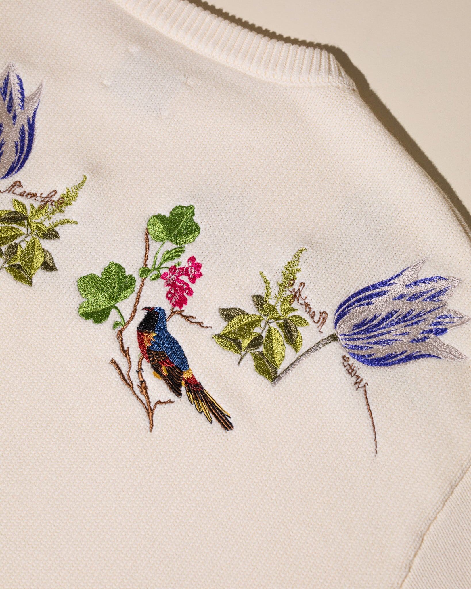 Getty x Pirate Witte Marvelje Knitted Embroidery Crewneck (Cannoli Cream)