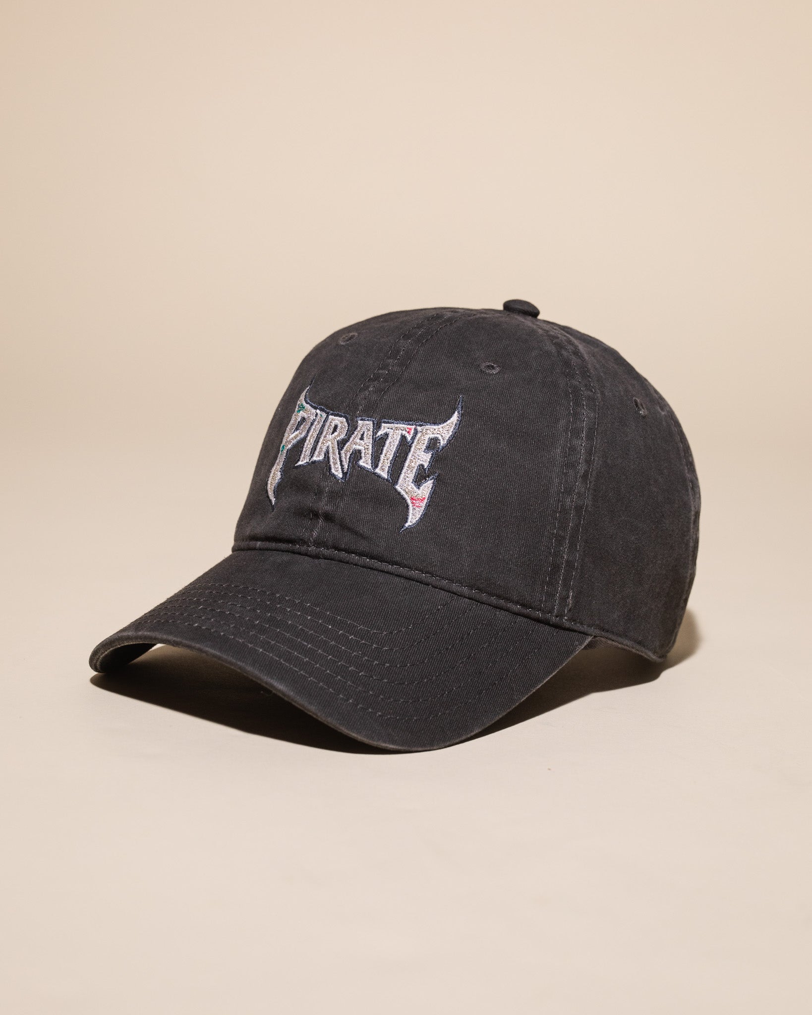 Metal Pirate Dad Hat (Washed Black)
