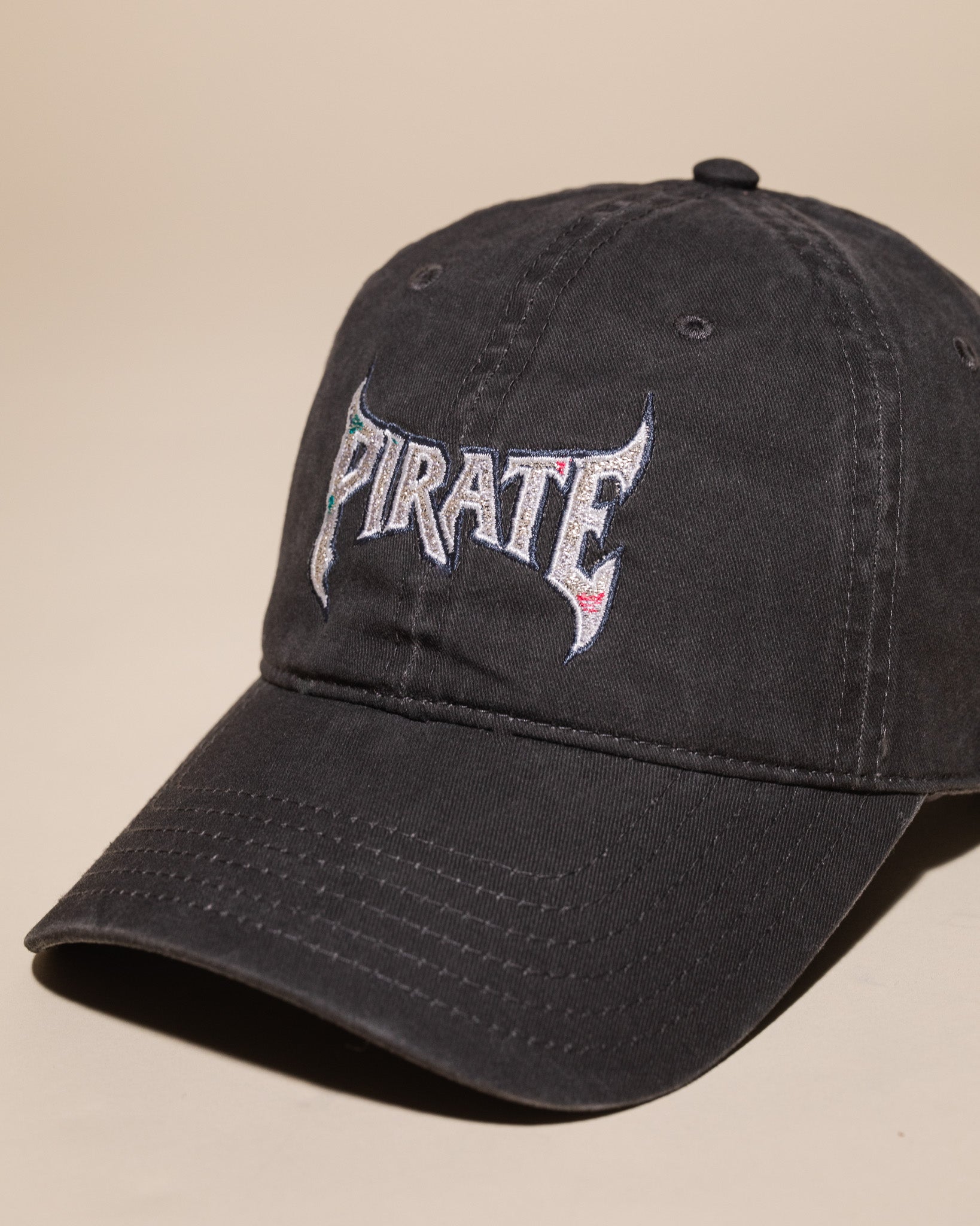 Metal Pirate Dad Hat (Washed Black)