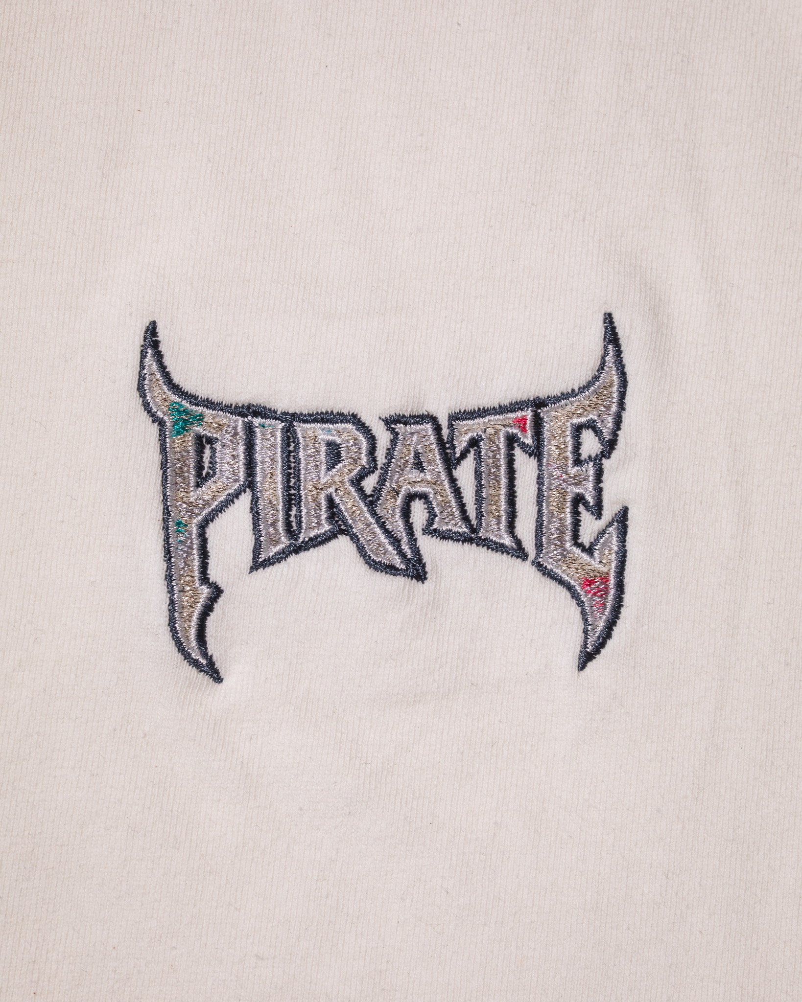 Metal Pirate Embroidery Tee (White)