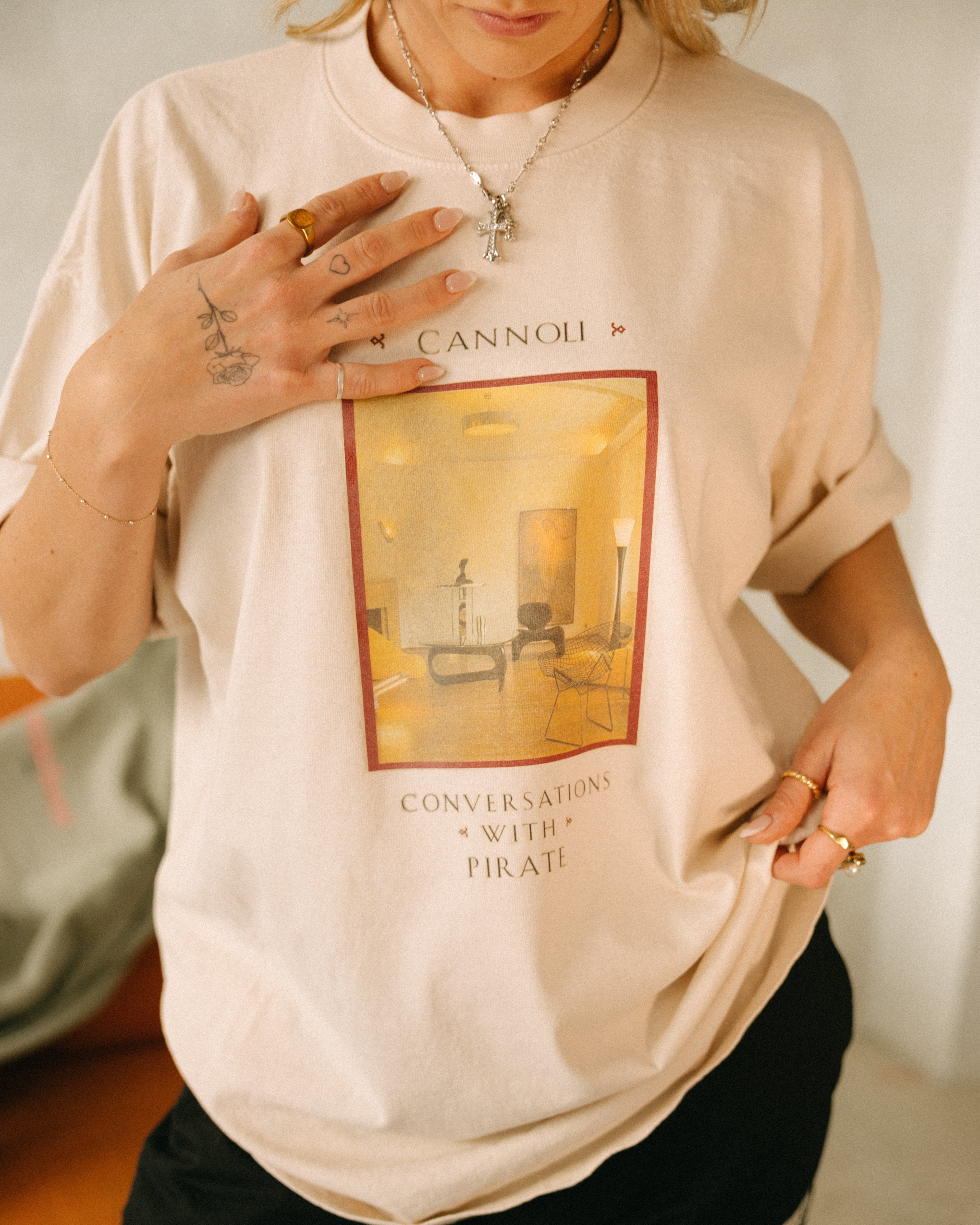 Pirate Conversations Tee (Cannoli Cream)