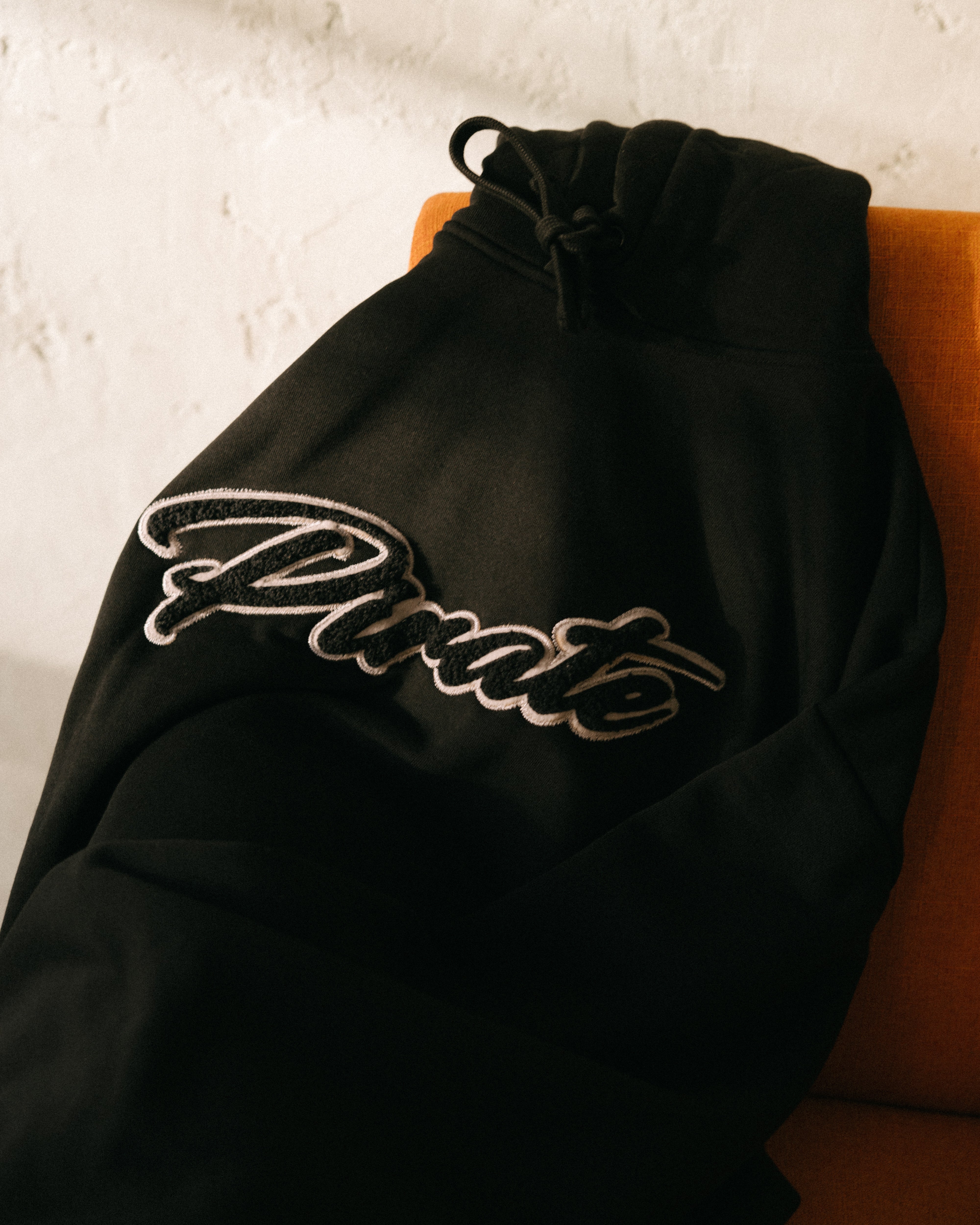 Pirate Cursive Chenille Hoodie (Pirate Black)