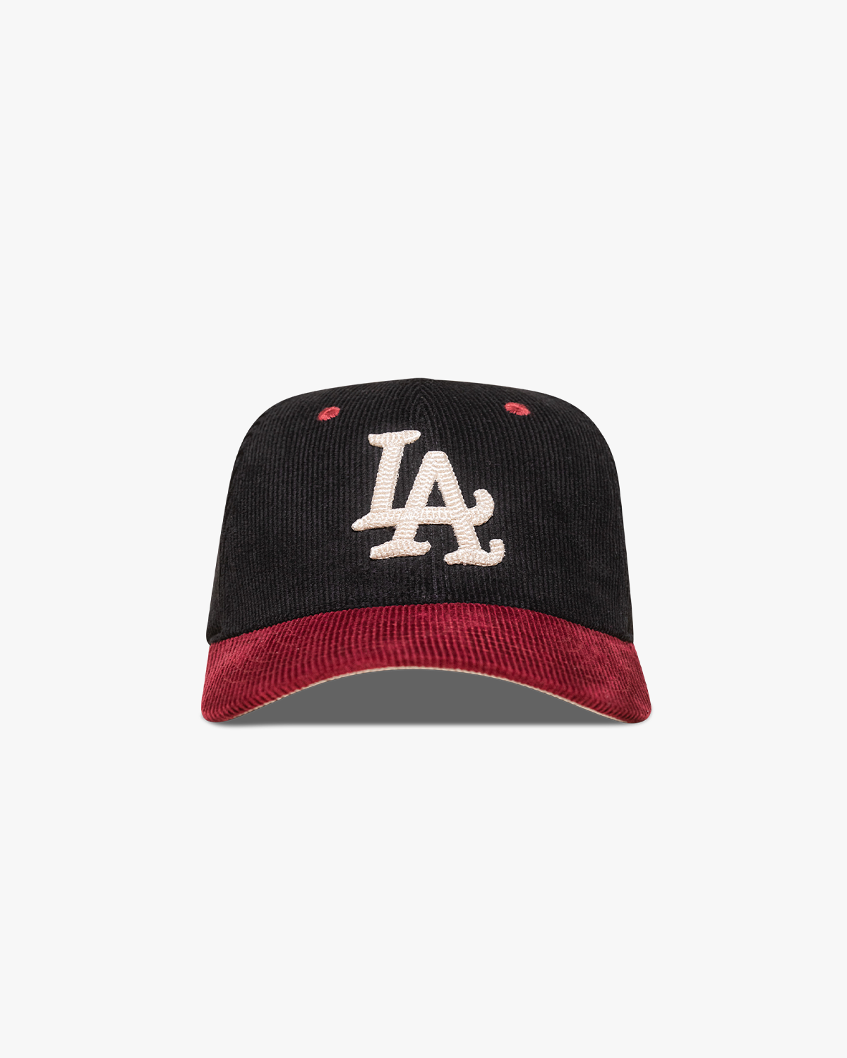 Pirate "LA" Chain Stitch Corduroy Hat (Black/Merlot)