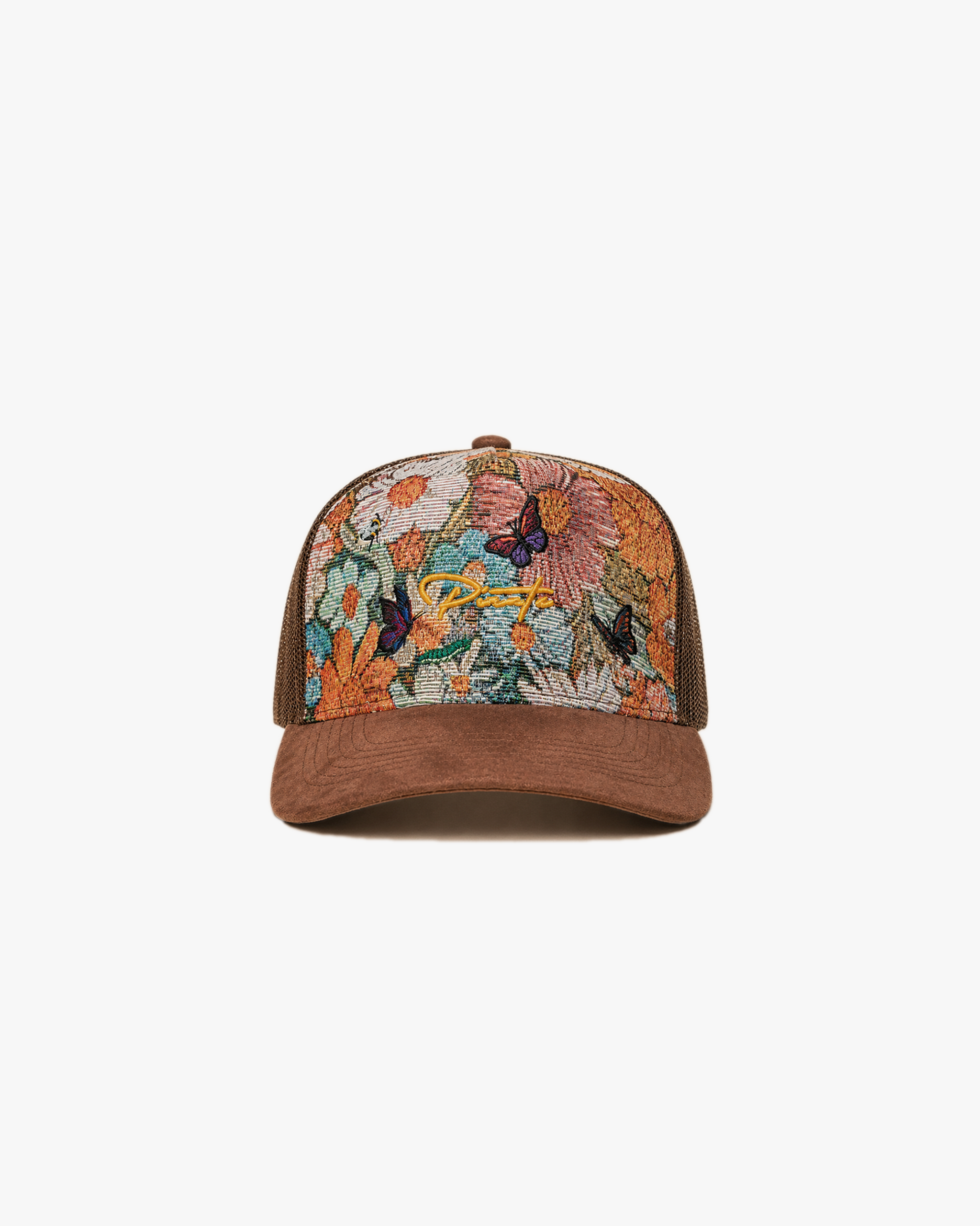 Pirate “Ideas in Transit” Bloom Tapestry Trucker Hat (Brown)