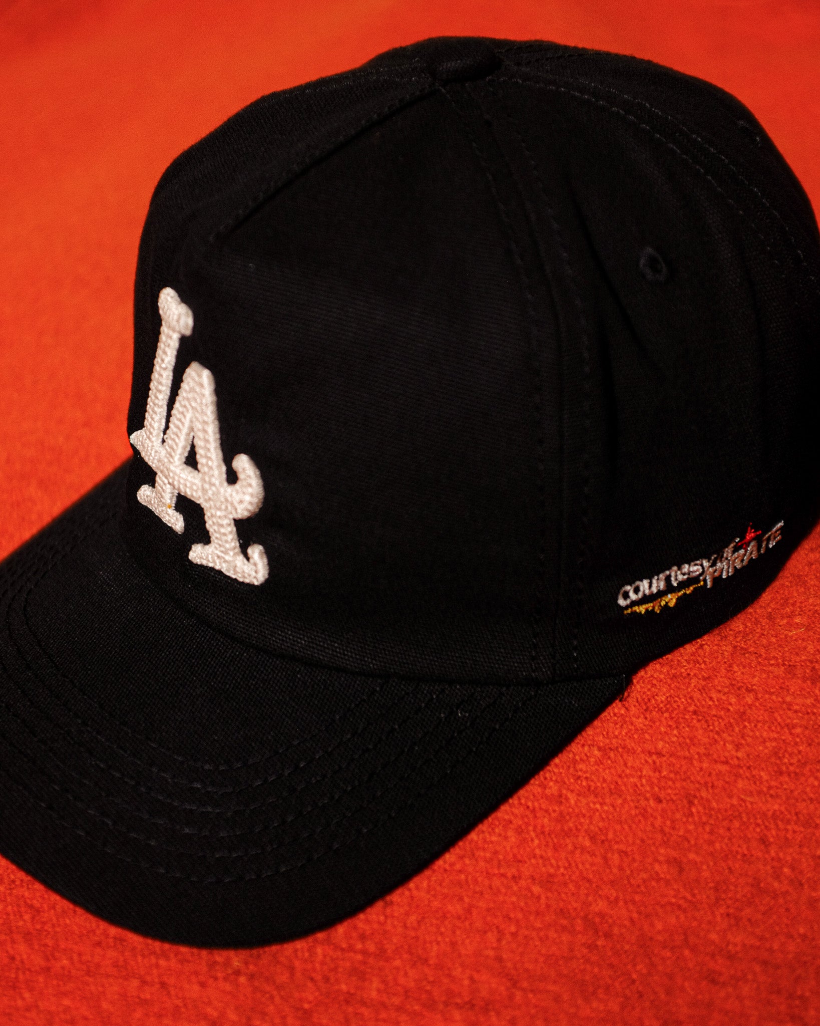 Pirate "LA" Chain Stitch Vintage Hat (Pirate Black)