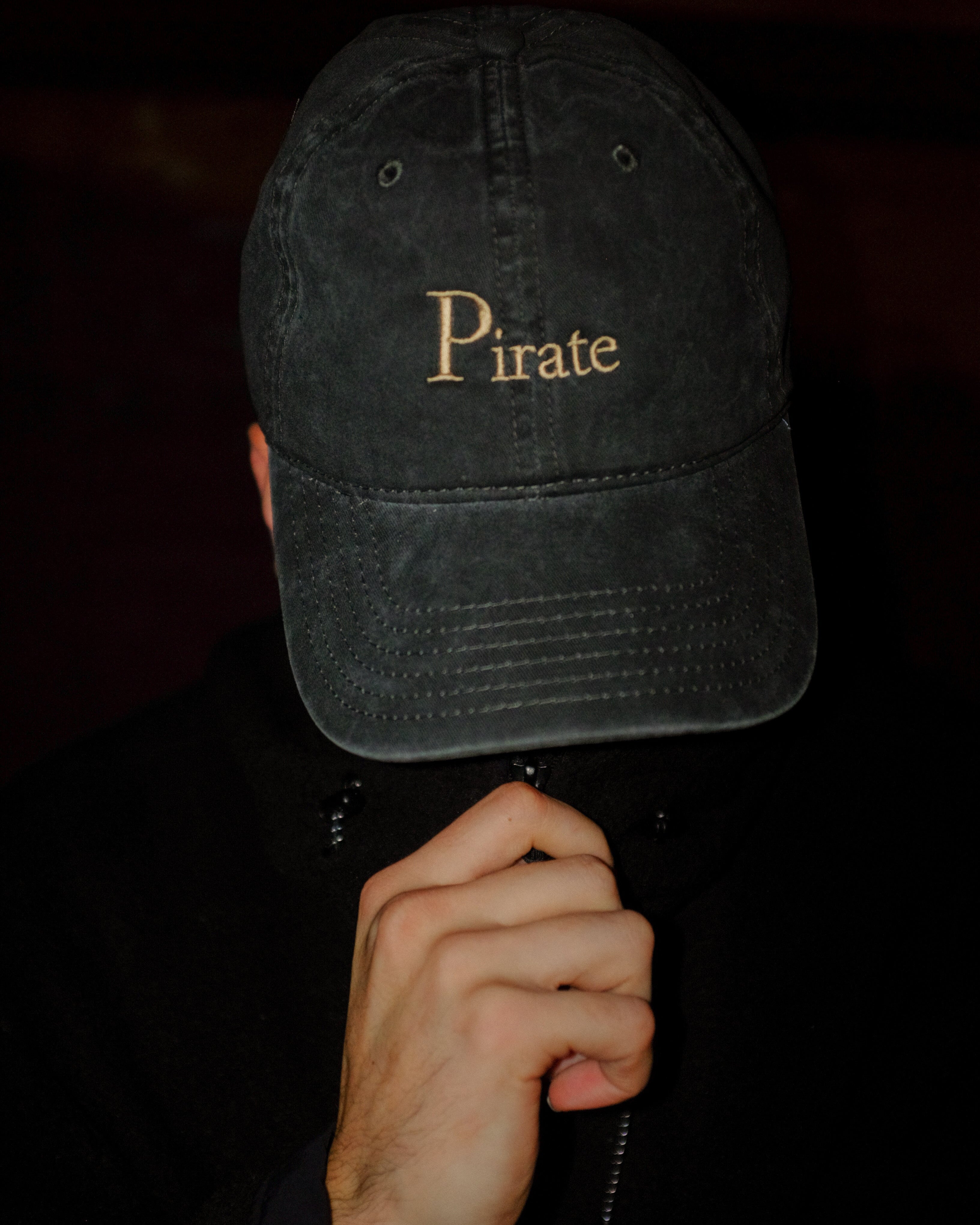 Pirate Branded Dad Hat (Washed Black)
