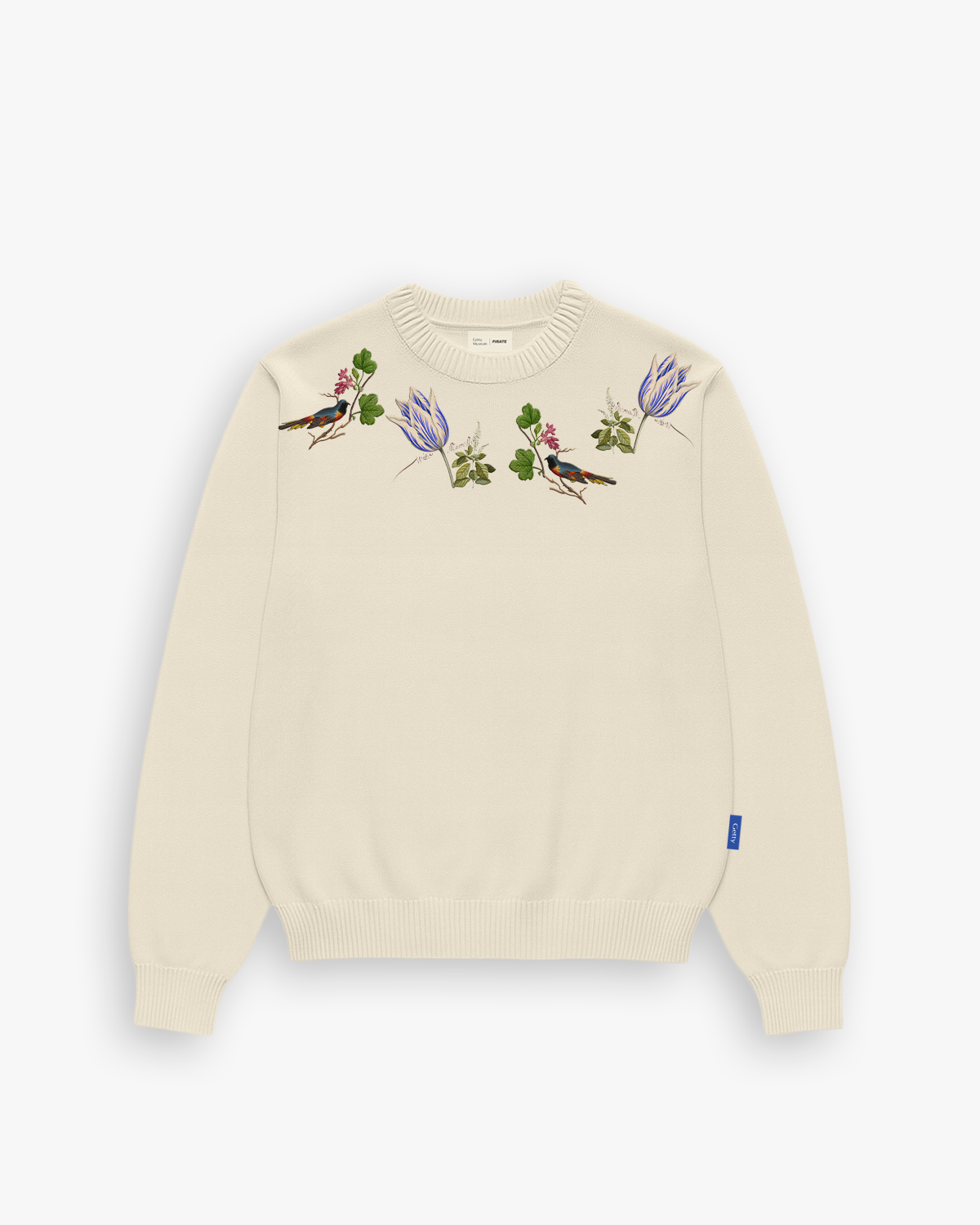 Getty x Pirate Witte Marvelje Knitted Embroidery Crewneck (Cannoli Cream)