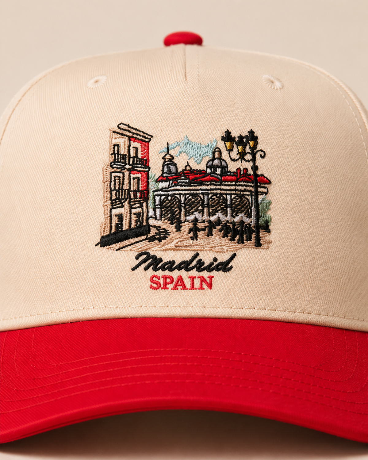 The Madrid Terrace Hat (Cream/Red)