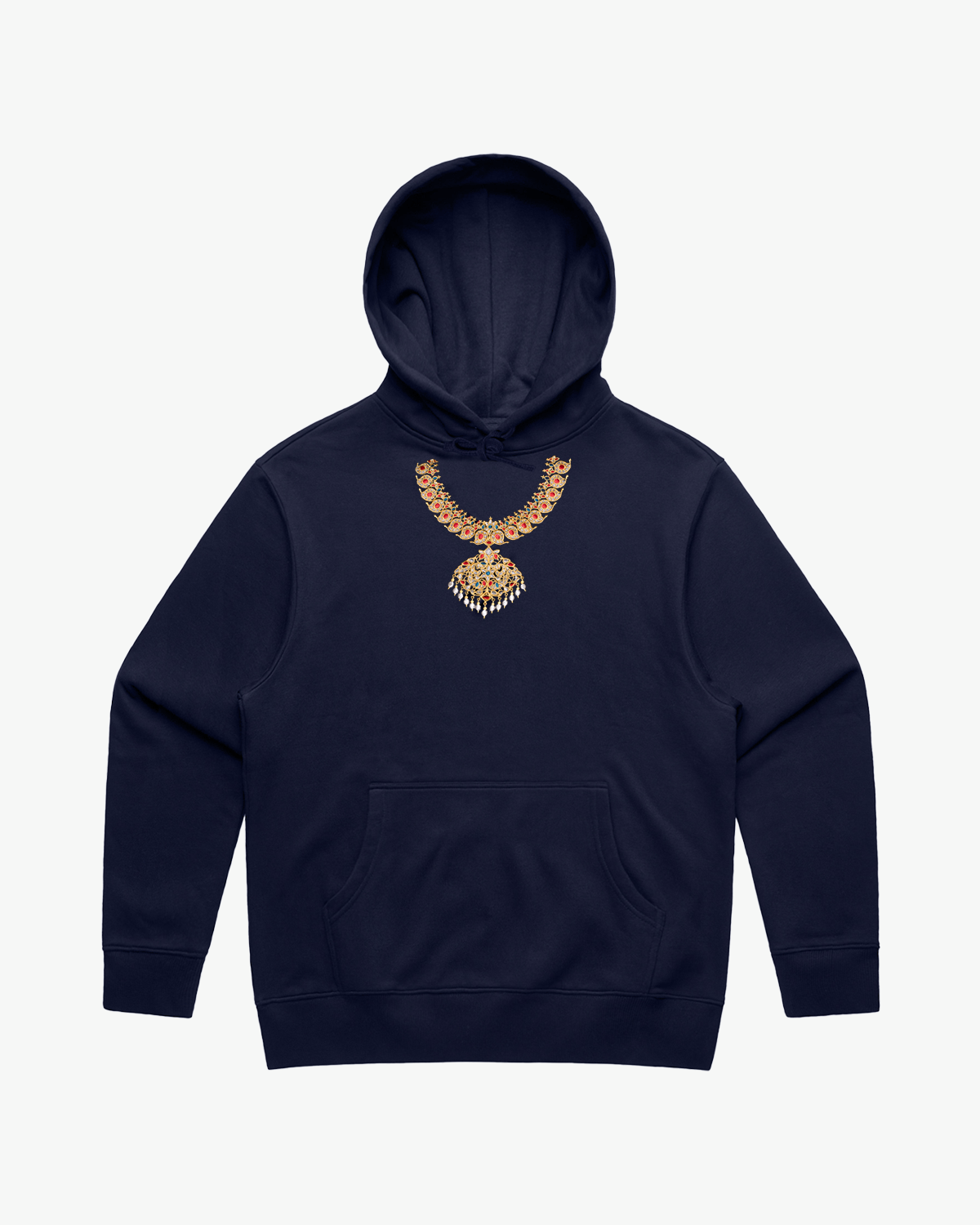 Pirate Embroidered Chain Hoodie (Navy)