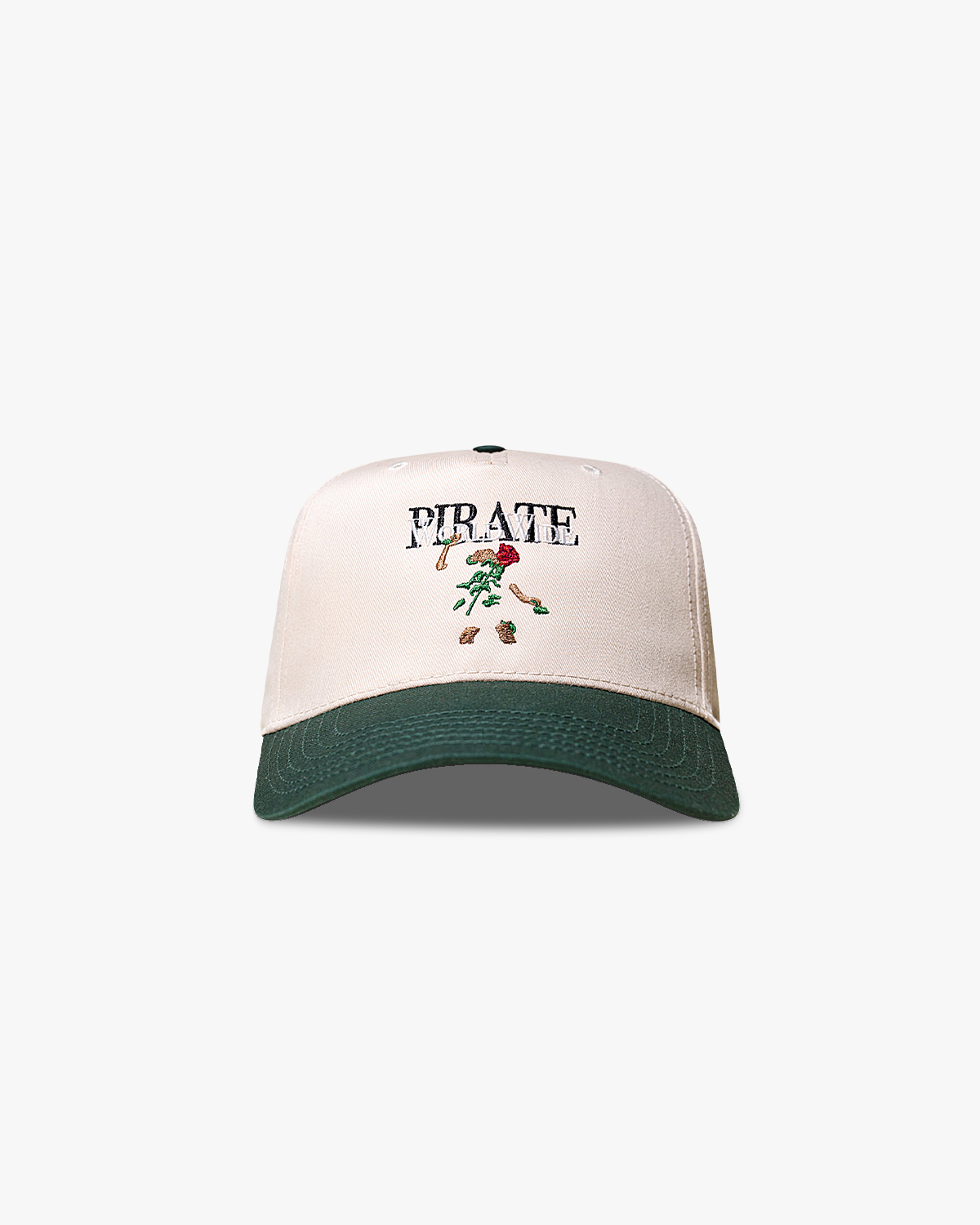 Pirate Abstract Rose Hat (Cream/Green)