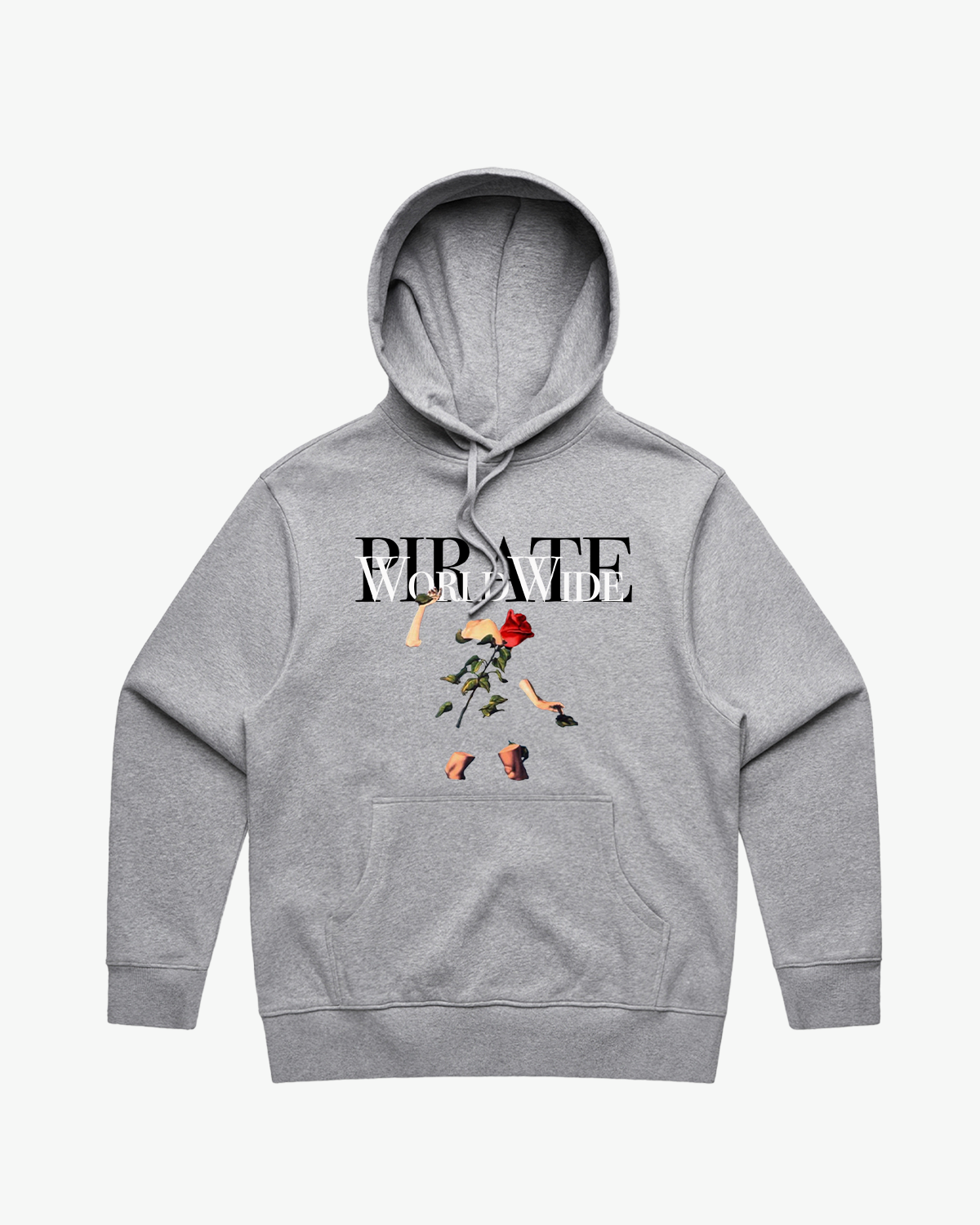 Pirate Abstract Rose Hoodie (Heather Grey)