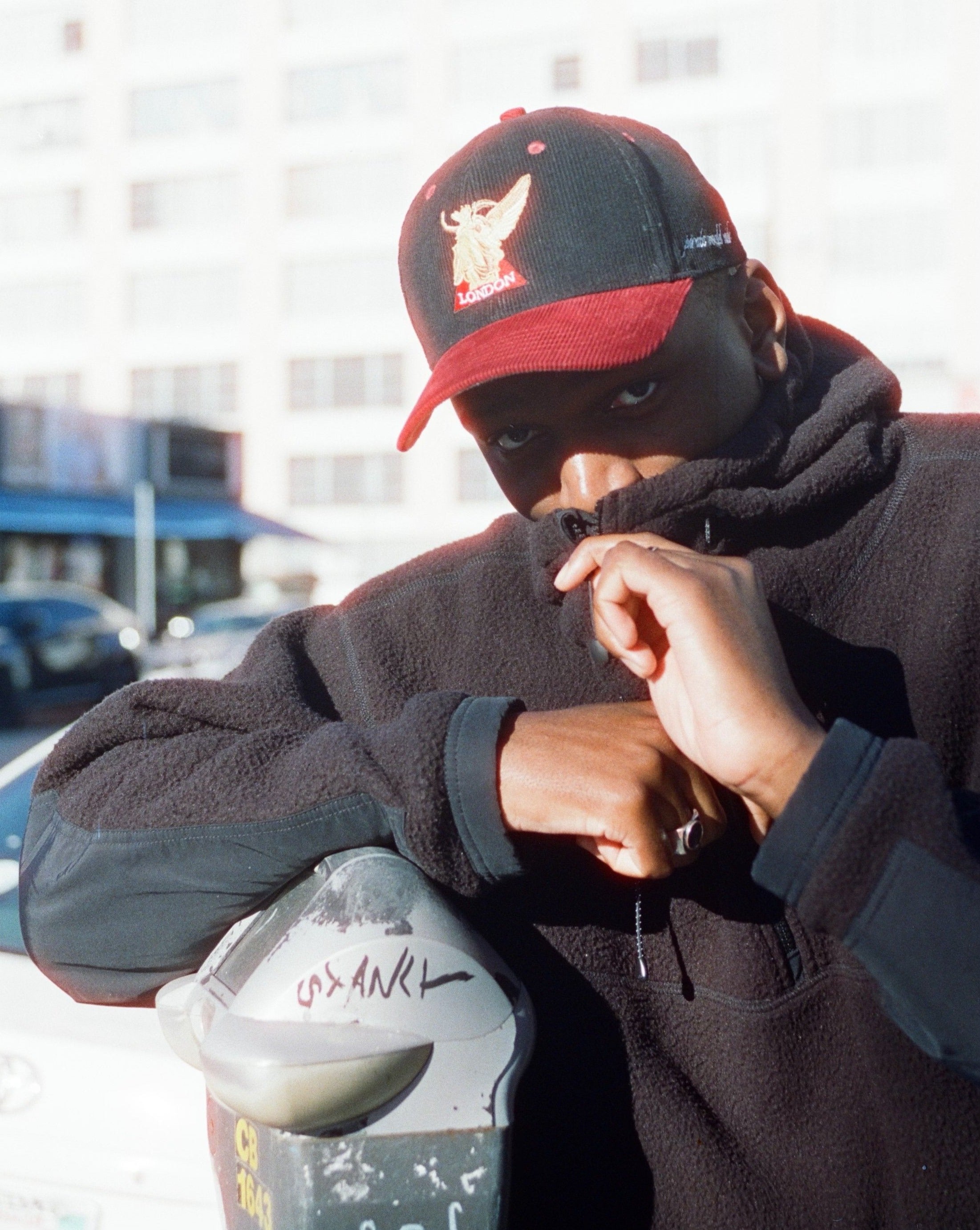 Pirate London Corduroy Hat (Black/Maroon)