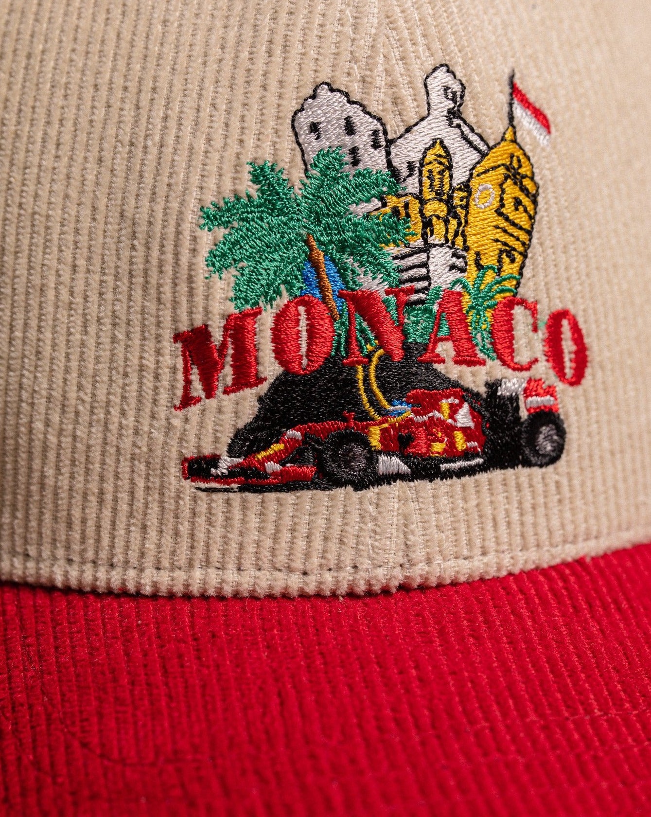 Pirate Monaco Racing Corduroy Hat (Cream/Red)