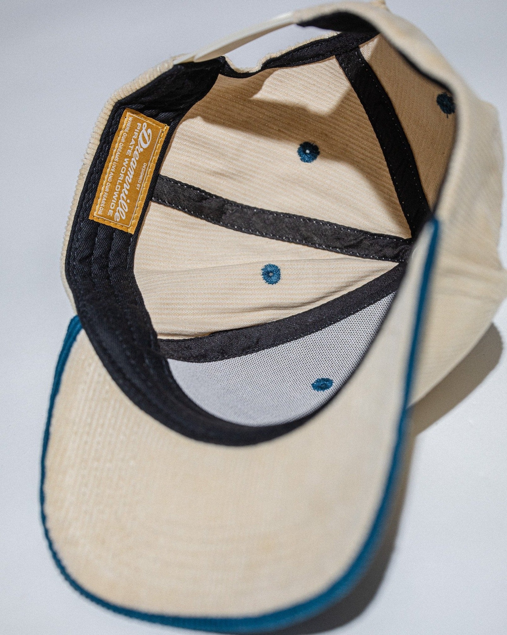 Dreamville by Pirate Two Headed Lion Corduroy Hat (Cream/Bluesteel)