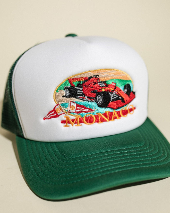 Pirate Monaco Racing Trucker Hat (Green/White)