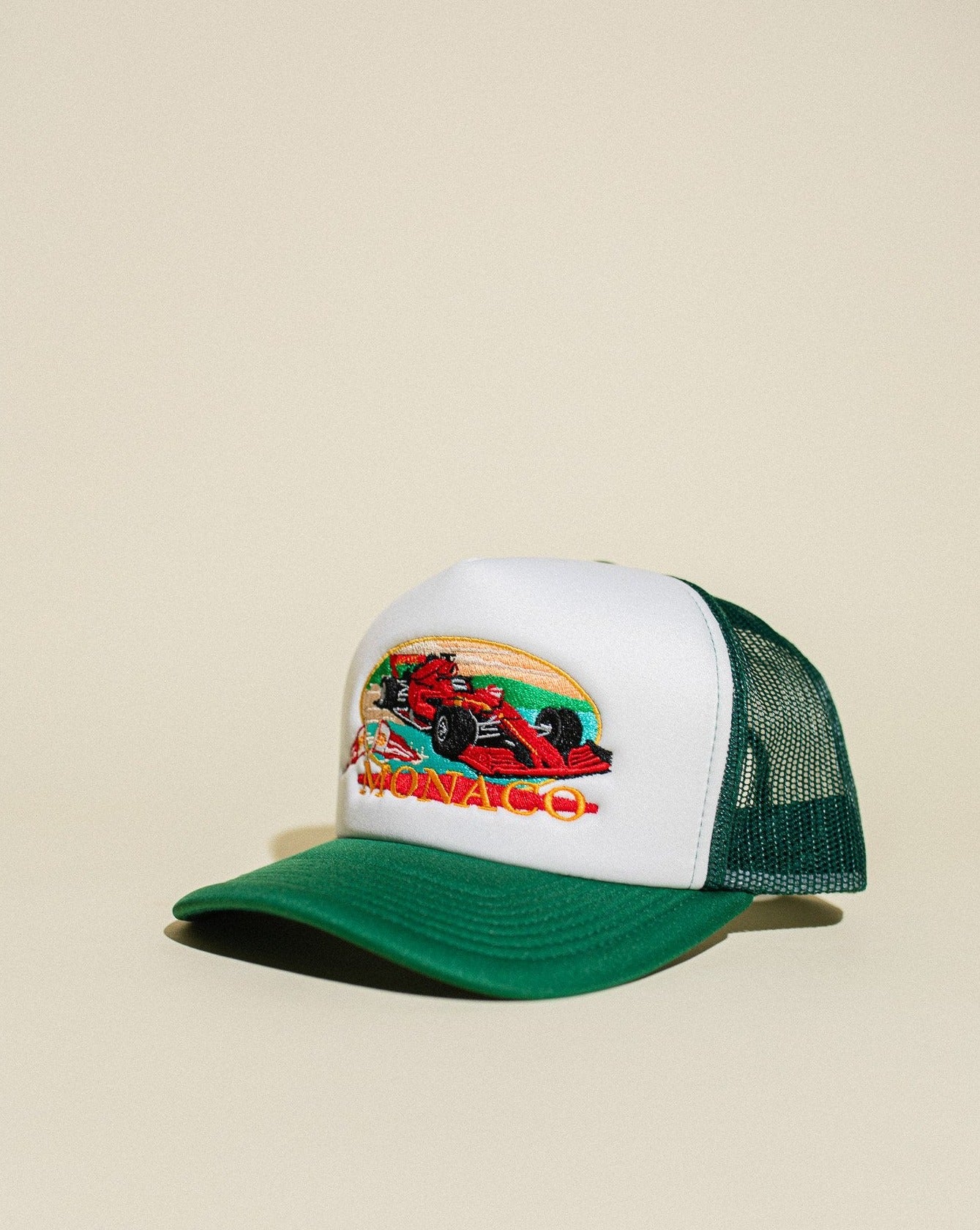 Pirate Monaco Racing Trucker Hat (Green/White)