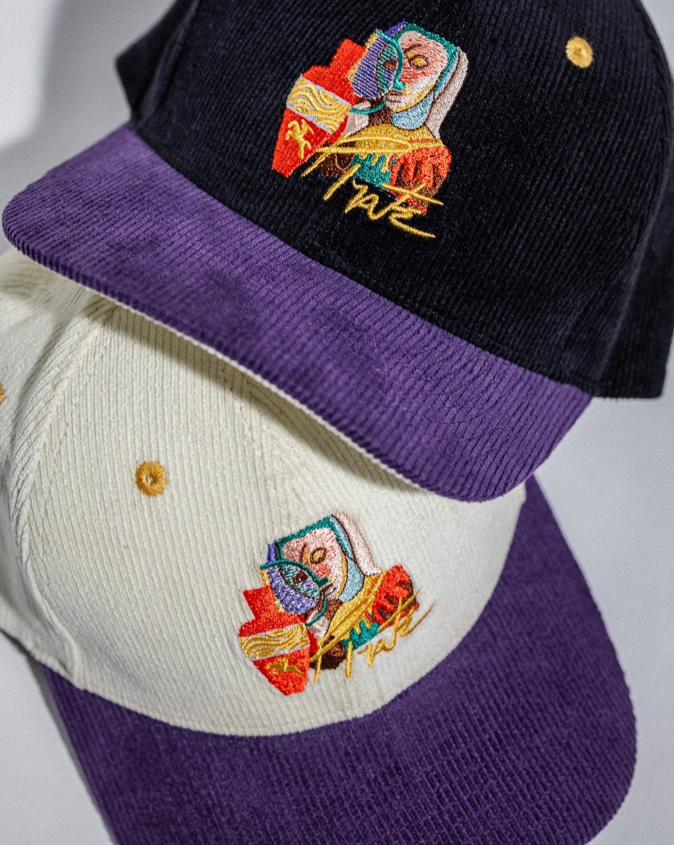 Pirate Magnifying Glass Corduroy Hat (Cream/Purple)