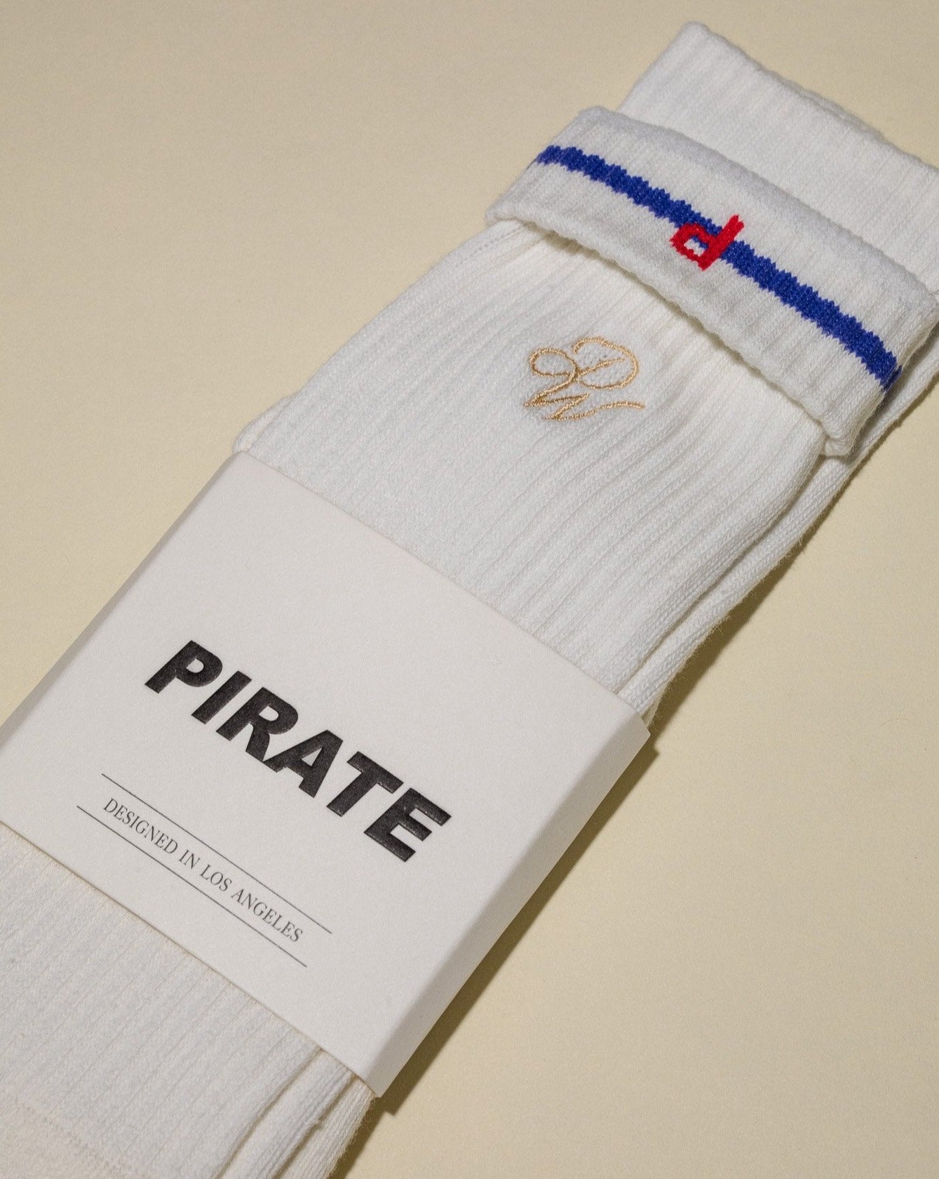 Pirate Hilltop "PW" Crew Sock (White)