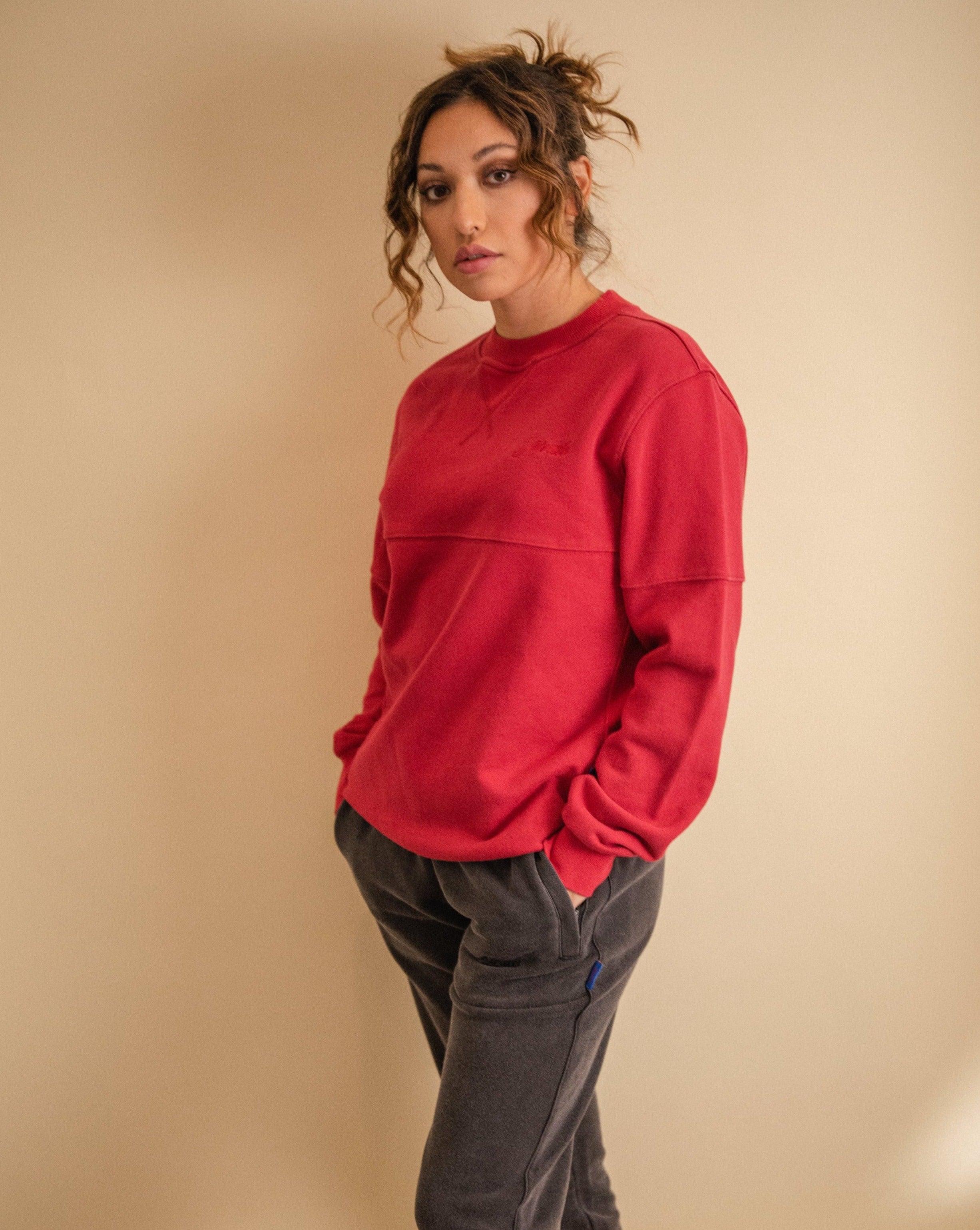 Pirate Hilltop French Terry Crewneck (Merlot Red)