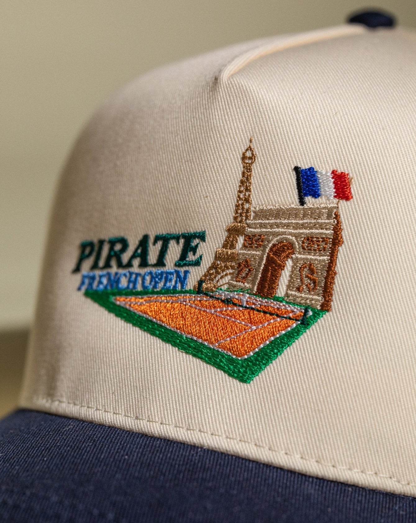 Pirate Tennis French Open Hat (Cream/Navy)